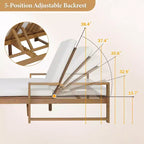 Bain de soleil double Polibi avec dossier réglable sur 5 positions