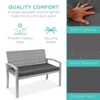 Banc de jardin en osier d'extérieur 2 places Best Choice Products avec coussin, capacité de 317 kg