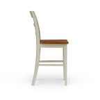 Ensemble îlot de cuisine 3 pièces Homestyles Monarch en bois blanc cassé avec plateau en bois à abattant - 48 x 25 x 36