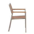 Ensemble de salle à manger extérieur extensible 7 pièces avec table extensible et 6 chaises avec accoudoirs