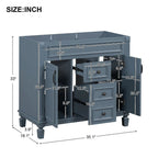 Meuble-lavabo moderne de 36 po avec vasque et armoire à miroir, 2 portes et 2 tiroirs