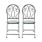 Ensemble bistrot pliant en métal Glitzhome pour extérieur, 3 pièces, table et chaises de patio