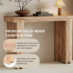 Console et Table d'appoint d'entrée Whisen de style ferme minimaliste en bois de manguier avec plateau épaissi