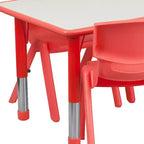 Emma et Oliver, ensemble table d'activités rectangulaire en plastique réglable en hauteur (60 cm x 120 cm) avec 6 chaises