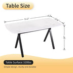 Table de salle à manger rectangulaire GDFStudio Daniela moderne en verre trempé avec motif marbre et pieds en métal