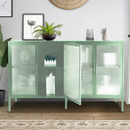 Meuble élégant à 4 portes en verre trempé, 4 portes en verre, étagère réglable