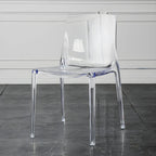 Chaise de salle à manger sans accoudoirs à dossier bas en acrylique ambre