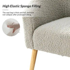 Fauteuil Sheila Modern 30 W Boucle avec pieds en bois massif, lot de 2, par HULALA HOME