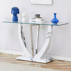 Console en verre rectangulaire, moderne et simple