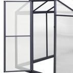 Serre de jardin aluminium VEIKOUS avec évent de toit réglable et porte verrouillable Grise