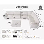 Canapé d'angle modulaire en velours côtelé Dyonery avec housses lavables