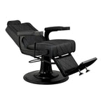 ROGERS Fauteuil de barbier inclinable robuste Fauteuil de coiffure, Noir