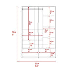 Armoire double rose FM Furniture avec tringle