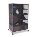 Cage pour petits animaux, cage pour furet - Habitat à 5 niveaux de 59 po avec meuble de rangement, comprend hamac/roulettes/rampes amovibles/plateaux faciles à nettoyer