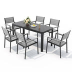Ensemble de salle à manger extérieur 5/7 pièces en aluminium avec chaises empilables et table extensible