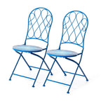 Ensemble bistrot pliant en métal Glitzhome pour extérieur, 3 pièces, table et chaises de patio