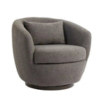 Fauteuil club pivotant rembourré avec rangement, chaise d'appoint moderne pour salon, chambre, bureau ou coin lecture