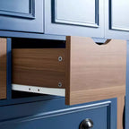 Armoire de cuisine autoportante haute Whisen 71, grand buffet de rangement pour salle à manger avec 4 portes pliantes, étagères et casiers à vin