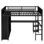 Lit mezzanine taille XL avec armoire intégrée