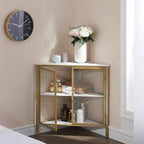 Table d'angle Javlergo, étagère de rangement moderne triangulaire à 3 niveaux avec 2 portes pour salon, chambre et bureau