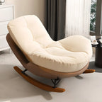 Fauteuil à bascule scandinave rembourré avec ottoman en option