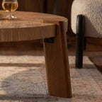 Table basse ronde rustique en bois, table d'appoint - ModernLuxe