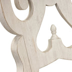 Ensemble de salle à manger avec table à tréteaux 6 pièces "Farmhouse Reimagined" blanc antique et châtaigne