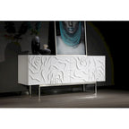 Buffet moderne blanc laqué avec portes à fermeture douce