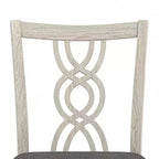 Chaises de salle à manger rustiques en bois VECELO, chaises de cuisine en bois d'hévéa avec siège rembourré et dossier creux élégant, gris