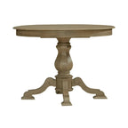 Table à dîner ronde sur pied Magnolia Manor avec rallonges escamotables - 2 finitions