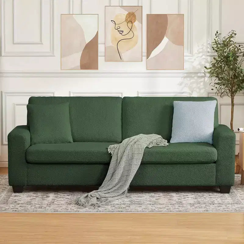 Canapé moderne 3 places de 83 po avec assise profonde, tissu doux, accoudoirs larges, housse de coussin amovible et lavable