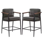 Tabourets de bar modernes Spruce&Spring avec accoudoirs et piètement en métal, lot de 2