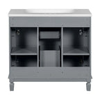 Meuble-lavabo moderne de 36 po avec vasque et armoire à miroir, 2 portes et 2 tiroirs
