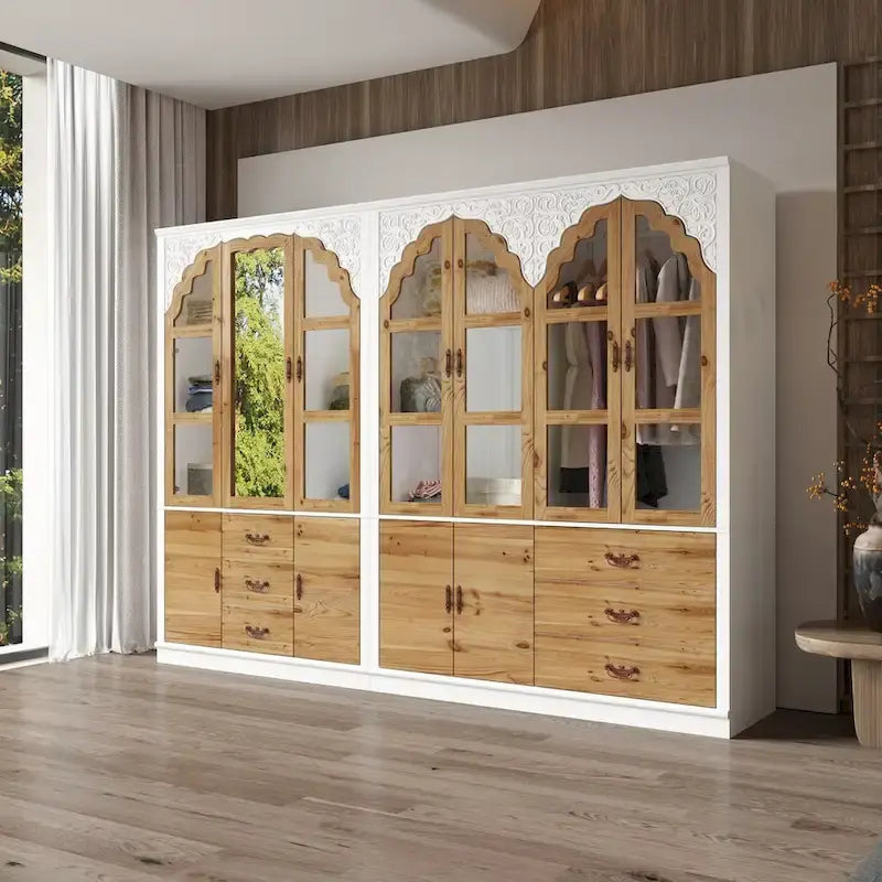 Ensemble de deux armoires Grand Closet d'inspiration vintage avec accents en métal