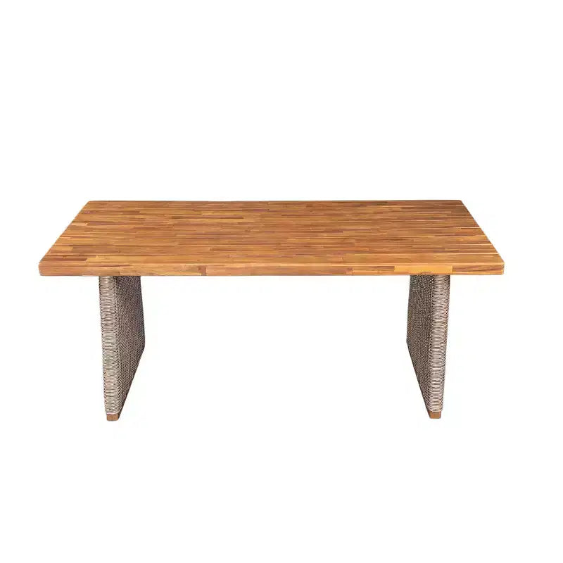 Christopher Knight Home Ferb Ensemble de salle à manger 7 pièces bohème en bois d'acacia et osier avec coussins