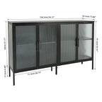 Meuble élégant à 4 portes en verre trempé, 4 portes en verre, étagère réglable