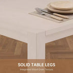 Ensemble de salle à manger moderne - Table 80" + 6 chaises rembourrées, cadre en bois massif, capacité de la table 400lbs, assemblage facile