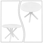 Table de salle à manger ronde minimaliste moderne avec plateau en MDF et pieds en métal