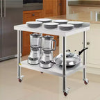 VEVOR Table de préparation en acier inoxydable, 76 x 61 x 89 cm, capacité de charge de 200 kg, table de travail en métal robuste, argent