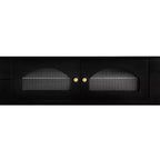 Meuble TV pour téléviseur de 95 pouces, console média extra-longue avec 2 portes et 4 tiroirs, grand meuble de rangement TV avec portes en verre cannelé