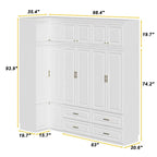 93,9H/74,2H Armoires Penderie Placard Meuble Tiroirs de rangement suspendus