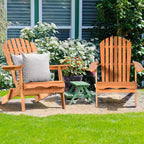 Lot de 4 chaises Adirondack pliables Costway en bois d'eucalyptus, naturel