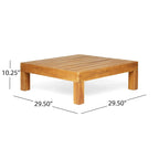 Causeuse d'extérieur Oana en bois d'acacia avec accoudoir gauche et table basse avec coussin par Christopher Knight Home