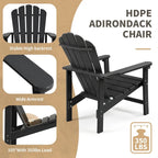 Chaise Adirondack empilable Vrakae de 6 pièces en PEHD résistant aux intempéries pour patio