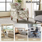 Fauteuil en bois traditionnel Araceli, rembourré à motifs floraux, avec dossier à oreilles et garniture cloutée | ART OF LIVING DESIGNS
