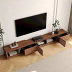 Meuble TV rétractable et extensible moderne avec 4 tiroirs, jusqu'à 261,62 cm - 78,54P x 15,74L x 13,78H