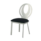 Ensemble de salle à manger 7 pièces avec piédestal en U en acier noir moderne Heer par Furniture of America