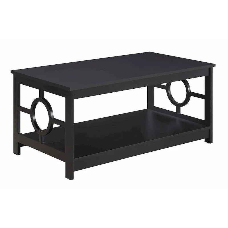 Table basse circulaire avec étagère