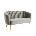 Canapé deux places capitonné en microfibre de velours contemporain Albany par Silver Orchid