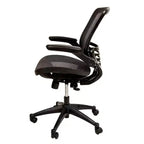 Chaise de bureau pivotante de direction Flash Furniture à dossier mi-hauteur en maille transparente avec accoudoirs relevables